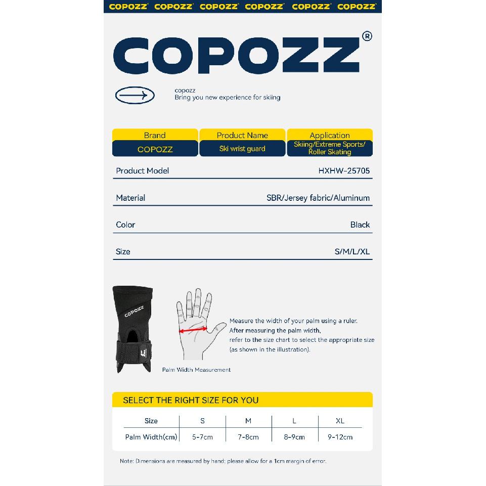 COPOZZ One Pair New Adult Ski Wrist Guard Snowboard Elastic Palm Protection Professional Men Women Skiing Protective Equipment