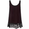 Женский топ-безрукавка с кружевной отделкой для трансграничной торговли, праздников и отдыха в однотонных тонах