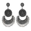 Hollow Out  Crescent Jewelry Boho Carved Flower Dangle Earring Drop Earrings Small Bells Tassel