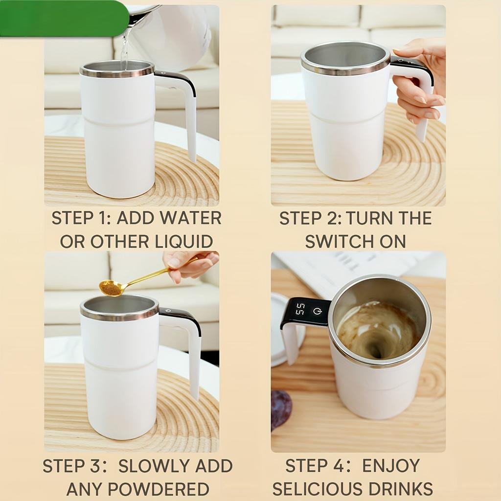 13 унций Саморазмешивающаяся Магнитная Кофейная Кружка Перезаряжаемая Саморазмешивающаяся Кружка С Крышкой