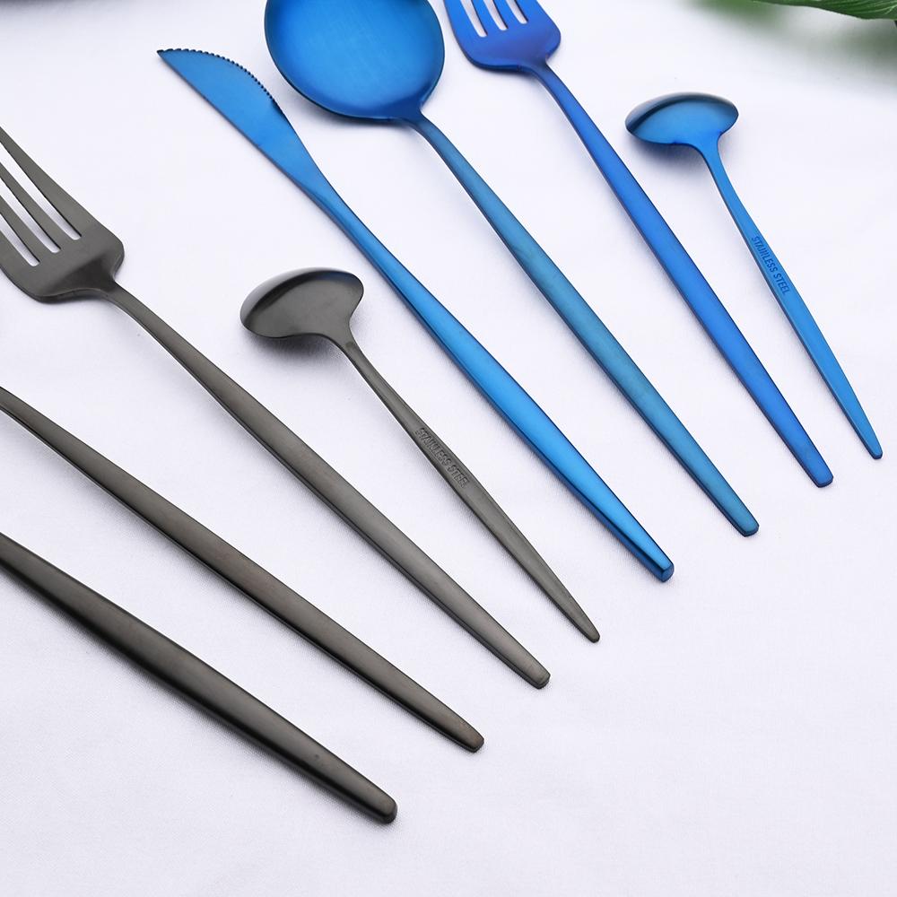 32Pcs Gold Dinnerware Stainless Steel Cutlery Set Knives Fork Tea Spoon Dinner Silverware Set Service 8 Kitchen Tableware Gift Set