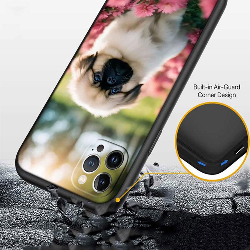 MY6 Cute Pug Dog Soft Shell Phone Case for iPhone 16 15 14 13 12 Pro Max Plus Mini