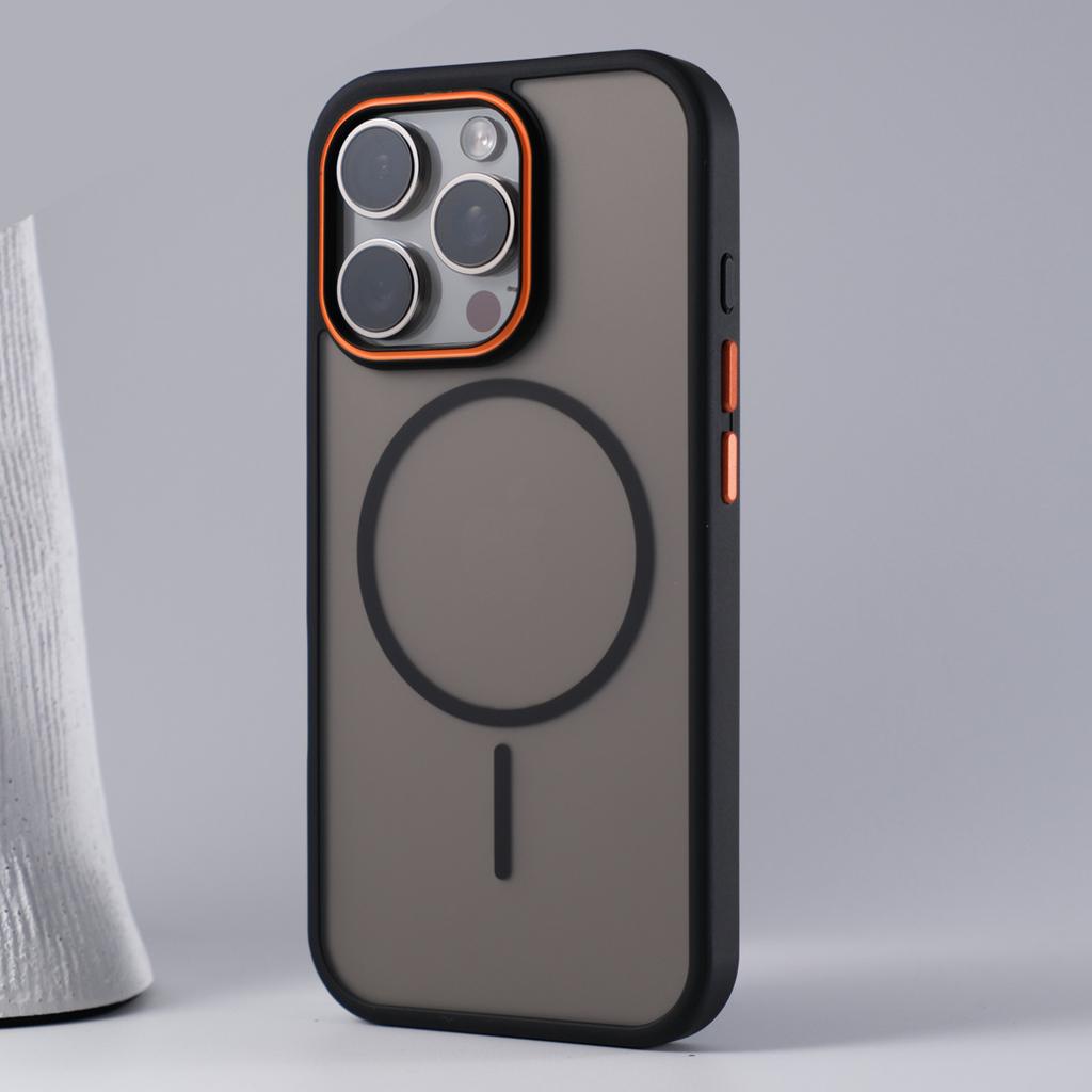 Luxury Simple for Magsafe Phone Case for iPhone 16 15 14 Plus 13 12 11 Pro Max Matte Hit Color Wireless Charge Hard Bumper Cover