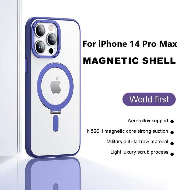 Матовый прозрачный чехол для Iphone 14 Pro Max с кольцевым держателем, магнитный чехол для телефона 11 12 13 14 Pro Max с поддержкой беспроводной зарядки