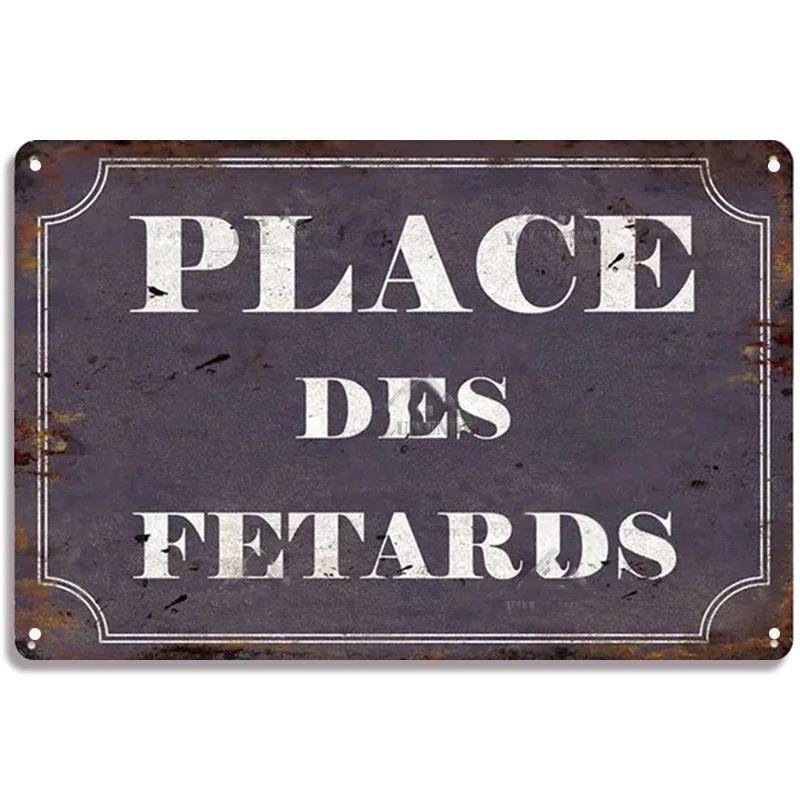 Винтажные Забавные Металлические Жестяные Вывески Place des Aperos Табличка Для Бара, Паба, Клуба, Настенный Декор, Жестяная Картина Ретро Домашняя Декоративная Тарелка