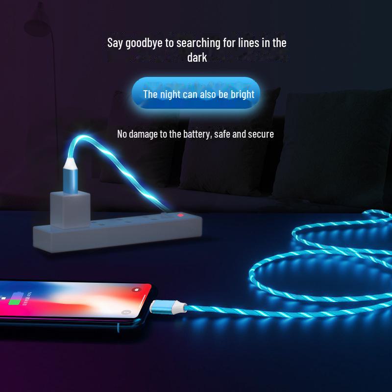 Светящийся кабель для зарядки Streamer для Apple, Android, Type-C, Huawei — красочный и светящийся для автомобиля.