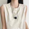 Simple Geometric Round Pendant Necklace Fashionable Sweater Chain Fashion Jewelry Accessory Present for Women and Girls