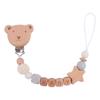 Деревянные бусины держатель для пустышки клипсы медведь детские прорезыватели для зубов игрушки ремни анти-потеряшка детская цепочка для пустышки для малыша