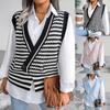 Women V-Neck Casual Loose Knit Sweater Vest