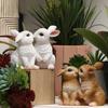 Пасхальный кролик фигурка смола целующиеся кролики скульптура маленькая милая статуэтка кролика коллекционные украшения для дома настольный центральный элемент