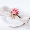 Romance Flower Napkin Holder Plastic Napkin Buckles Simulation Rose Napkin Rings Home Decoration