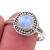 Кольцо из стерлингового серебра 925 пробы с натуральным радужным лунным камнем ручной работы S.8.5 O2q44