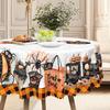 Halloween Tablecloth With Cat, Pumpkin And Bat Patterns, Polyester Rectangular Tablecloth, Indoor And Outdoor Party Decorations
