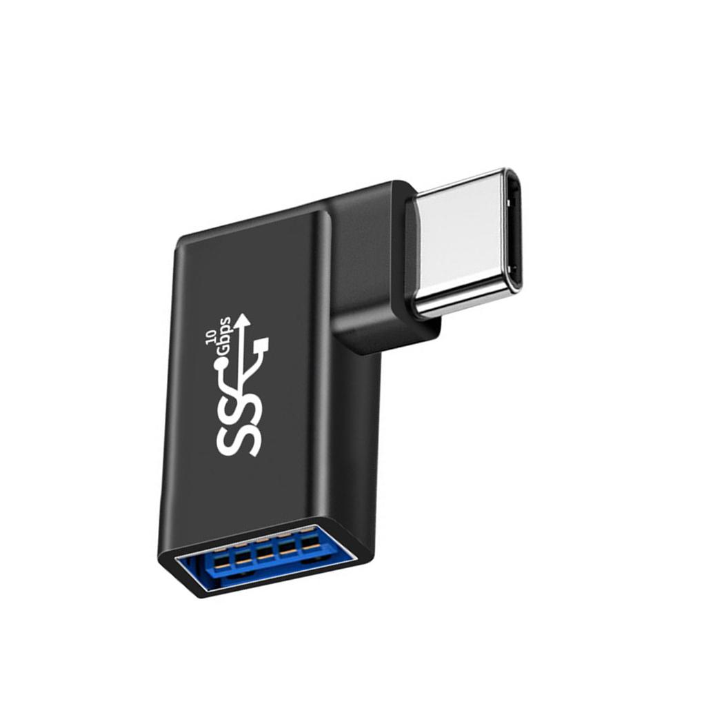 Адаптер USB C - USB, угловой разъем 90 градусов, быстрая зарядка, Plug & Play, USB-конвертер для зарядки, алюминий, ПВХ, для путешествий