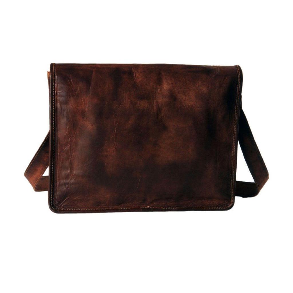 Желтовато-коричневая новая натуральная коричневая кожаная винтажная ретро мужская сумка-мессенджер для ноутбука