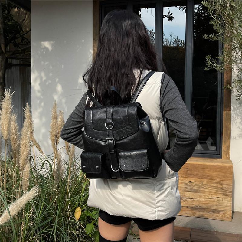 Vintage College Style Backpack Bag 2025 New Fashion Casual Commuter Women's Schoolbag Going Out Backpack