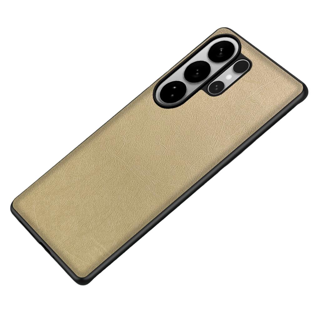 Чехол для Samsung Galaxy S25 Ultra с шелковистой текстурой, покрытие из ПУ-кожи, защитная задняя крышка телефона из ПК и ТПУ