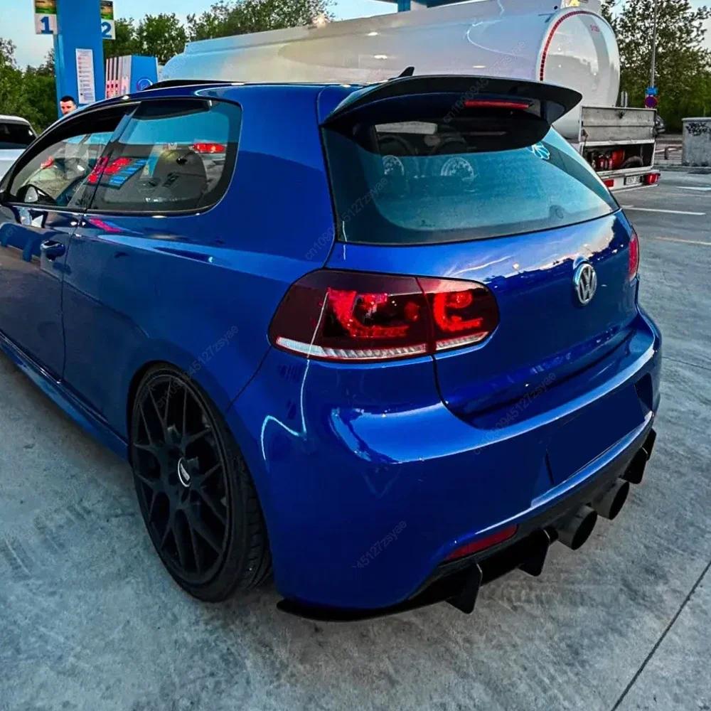 Для VW Golf 6 MK6 R R20 2008-2013 Диффузор заднего бампера Сплиттеры Спойлеры Защита Губа Глянцевый черный Обвесы Тюнинг