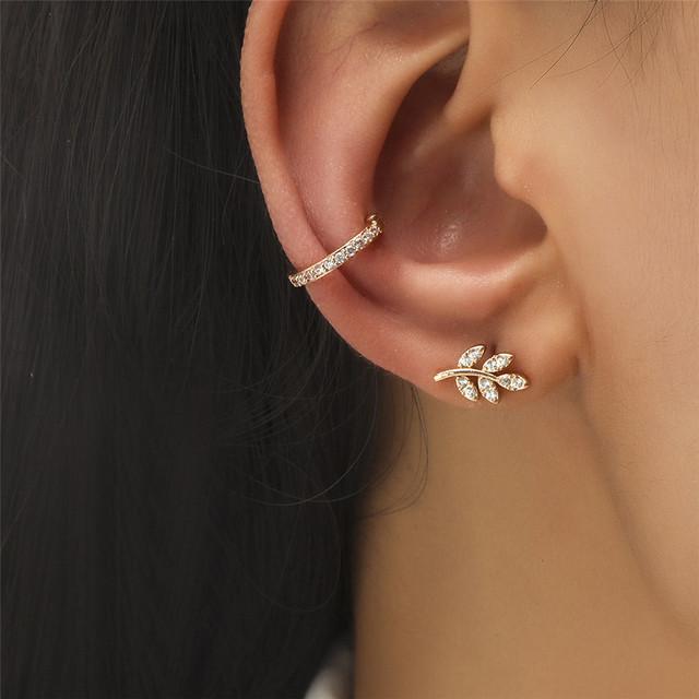 Bohemian No Piercing Crystal Rhinestone Ear Cuff Set Girls Women Wrap Stud Clip Earrings Ear Studs Fashion Women Jewelry