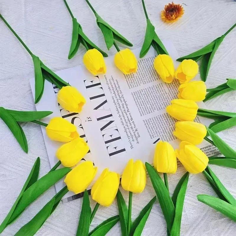 1-50pcs of Artificial Plant Tulip Soft Pole Room Dining Table Decoration Wedding Party Garden DIY Christmas Anniversary Decor