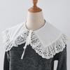 White Fake Collar Women's Lapel Shoulder Wraps Shawl Faux Collar Lace Embroidery Shirt Detachable Collar