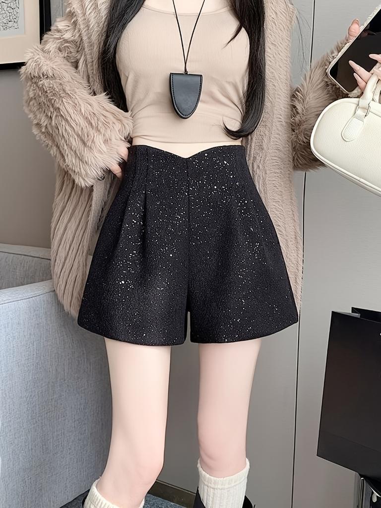 Женские широкие шорты с высокой талией, облегающие повседневные шорты А-силуэта, модная одежда в корейском стиле 2000 года, весна