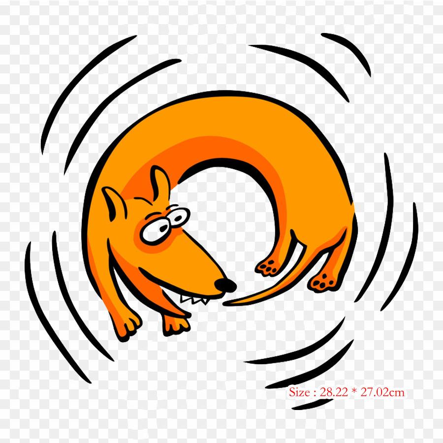 Dog Chasing Its Tail Dog Iron On Heat Transfer Printing Vinyl Patches Sticker for Clothes DIY Appliques Washable Patches