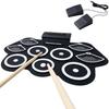 UPstore Portable Roll-Up Electronic Drum Pad with 9 Pads, 2 Pedals, Practice Pad, Recording and Playback, USB Powered, and Drumsticks Included