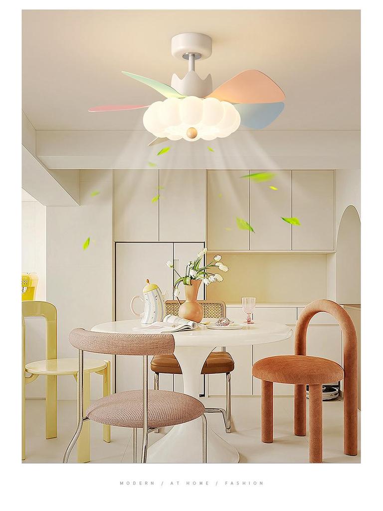 Бесшумный светодиодный потолочный вентилятор с подсветкой для детской комнаты и кабинета