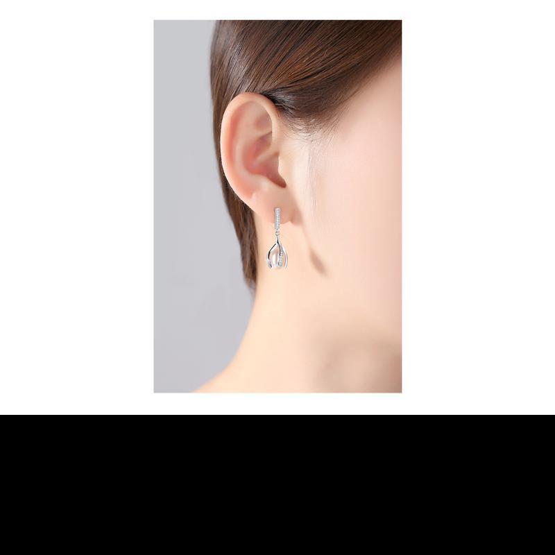 [MeiBaPJ]Natural Freshwater Pearl Fashion Drop Earrings Real 925 Sterling Silver Fine Charm Jewelry for Women