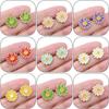 5Pcs Flower Daisy Pendant Alloy Drop Oil Charms For DIY Bracelet Earrings Making Jewelry Findings
