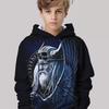 Толстовка с капюшоном с 3D цифровой печатью фигуры скандинавского викинга, модная и повседневная детская одежда, идеальный подарок