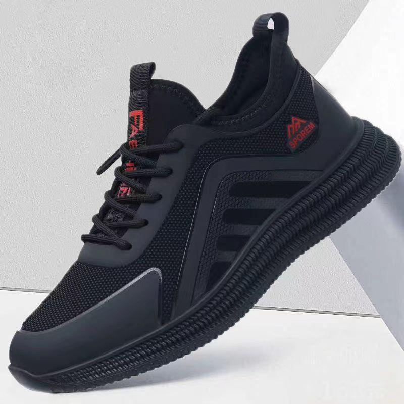 Round head men's shoes soft sole comfortable casual shoes trendy light breathable men's sports shoes