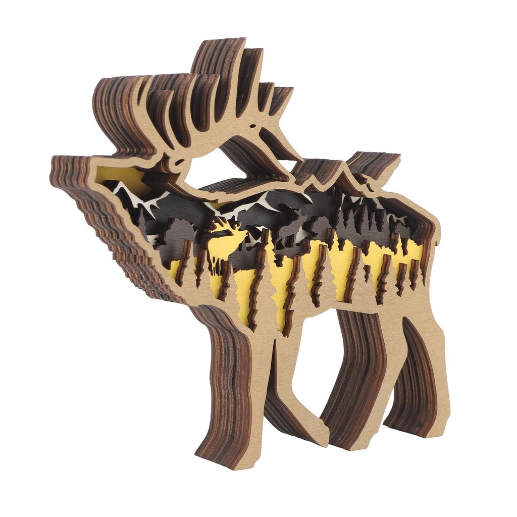 3D Woodcarving Ornament Boxwood Multilayer Handicraft Hollow Animal Desktop Decoration for Halloween