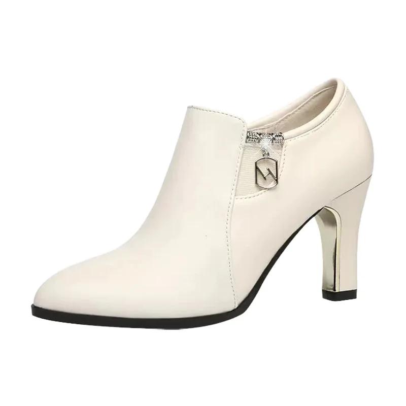 Женские ботильоны милые сладкие весенне-осенние женские классические ботинки высокого качества с боковой молнией удобная обувь