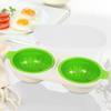 Draining Egg Boiler Double Cup Egg Steamer with Lid Kitchen Cooking Mold Egg Cooker Boiled Poached Egg Mold for Microwave Ovens