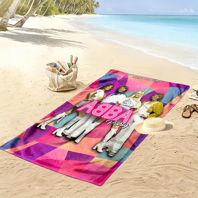 ABBA Iconic Band Legacy beach towel Portable for travel beach seaside quick-drying swim towel swim Fashion printing Outdoor picnic beach mat