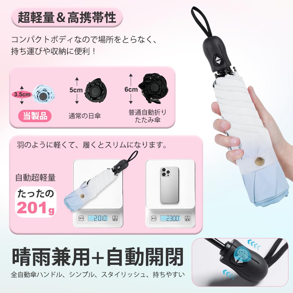 Складной зонт JIS Safe автоматический складной легкий складной от тепла УФ-излучения складной как для солнечного, так и для дождливого сезона дождей ветра воды компактный и удобный