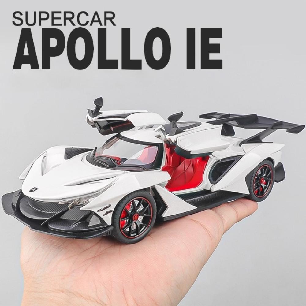 1:Масштаб 1:24 Модель игрушечного суперкара Apollo IE EVO Звук Свет Оттяни назад Сплав Литье под давлением Открывающиеся двери Модели Украшение для дома для детей