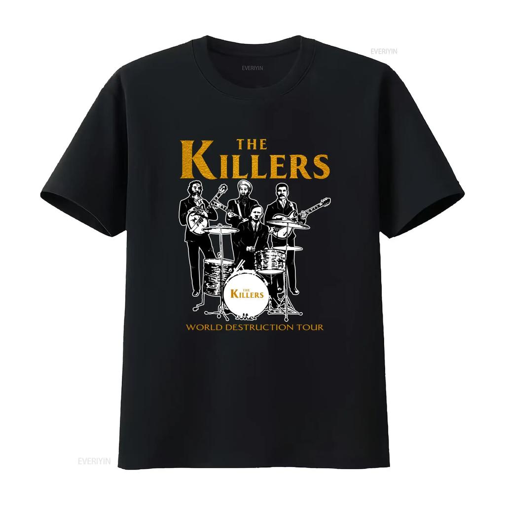 The Killers Alt Rock Band World Destruction Tour Brandon Flowers T Shirt S 234Xl SG417 vintage Washed Casual streetwear