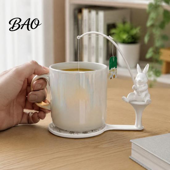 Hamster Coaster Fishing Animal Tea Bag Holder, 3D Printed Heat-Resistant Coaster, Accessory for Turtle Cup and Coffee Mug, Gift Lovers & Enthusiasts