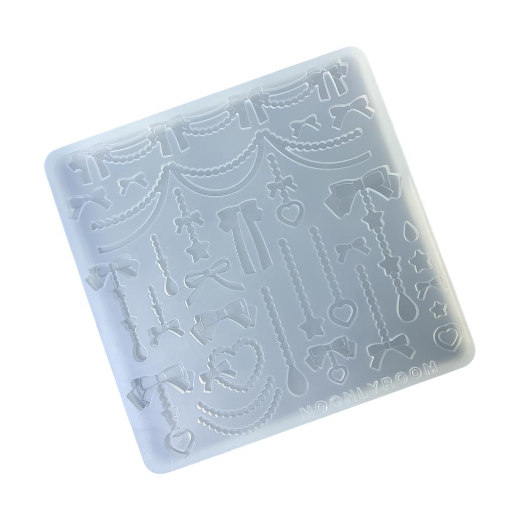 Силиконовая форма для аксессуаров в виде бантика и цепочки из бусин, уникальные формы для изготовления ювелирных изделий из эпоксидной смолы для любителей рукоделия