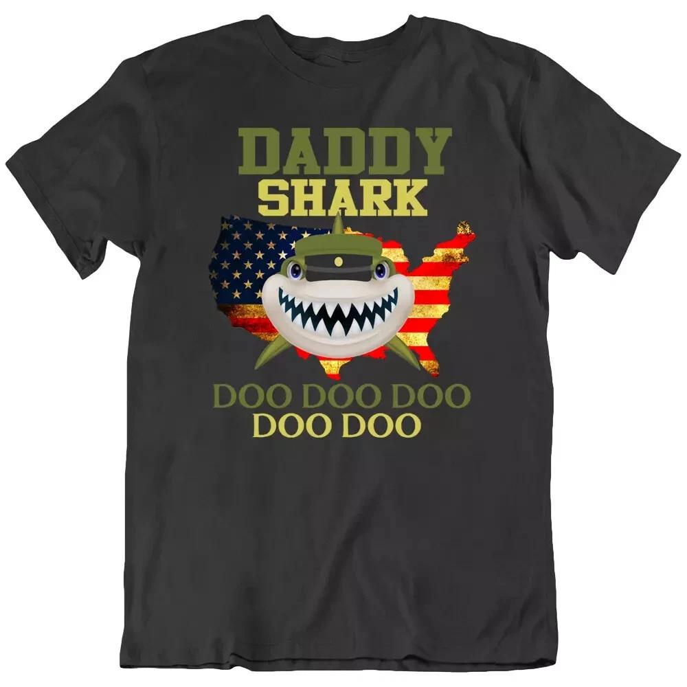 Daddy Shark Doo Dad Soldier Army Father Day Funny T Shirt Tee Gift New