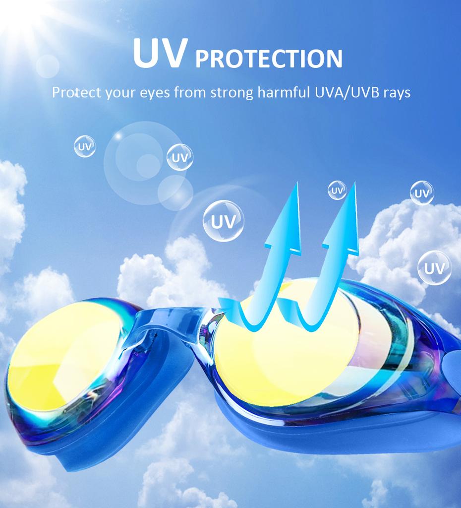 Professional Anti-Fog Swimming Goggles Waterproof Swim Glasses for Men Adjustable Nose Bridge Eyewear