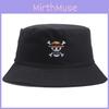 Piece One Skull Embroidered Unisex Breathable Double Sided Bucket Summer Hat