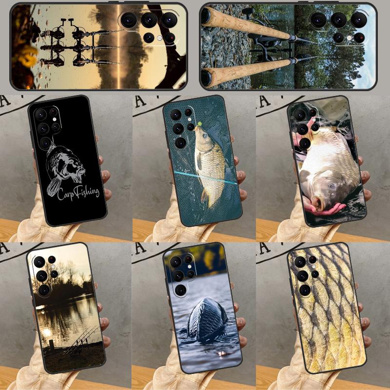 Carp Fishing Fish Case For Samsung Galaxy S25 Ultra S24 S23 S22 S21 Ultra S9 S10 S20 Plus S24 FE Funda Cover