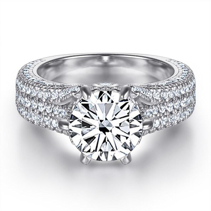 BagueRingen 2ct Moissanite Rings Original Silver 925 Jewelry Wedding Bands Female Fine Jewelry Gift Size 5-10