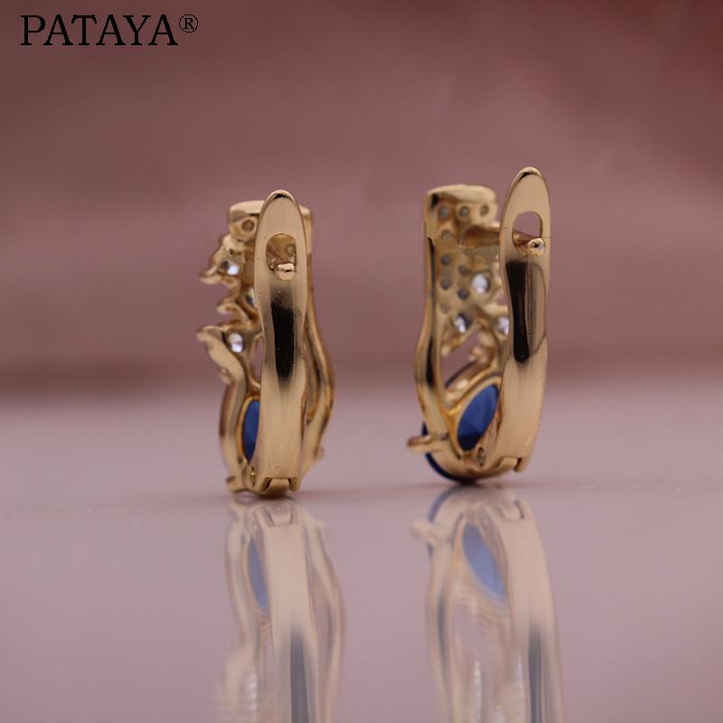 Серьги в виде капли с инкрустацией цирконами от PATAYA