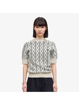 [headquarters Genuine] Fred Perry [женщины] Ажурная вязка с коротким рукавом из мериносовой шерсти 691 Afpf2417116 691 qzgAfpf2417116 691