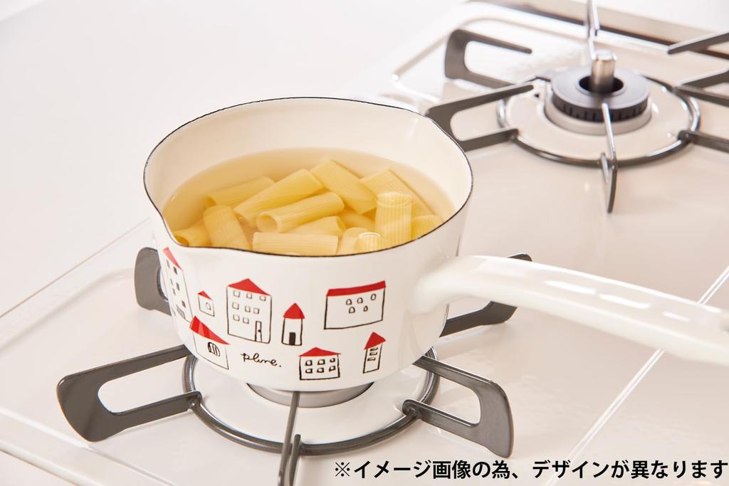 Tamahashi Enameled Milk Design Gas and Induction Compatible Plune. Pan, 15cm, "Lemon" [YJM-108],